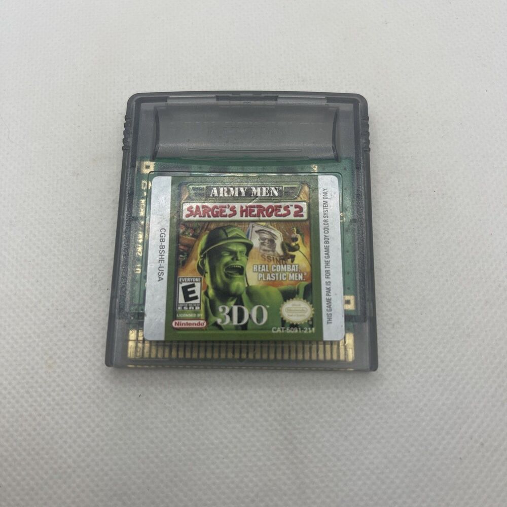 Army Men Sarges Heroes 2 Nintendo Gameboy Color GBC Cleaned Tested Game Boy
